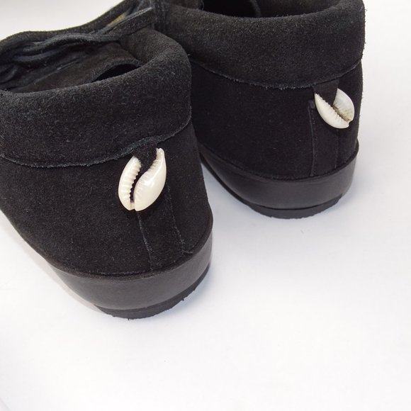 Figue  Lace Up Booties Sequin Moccasins Suede sz 5 - Picture 6 of 11